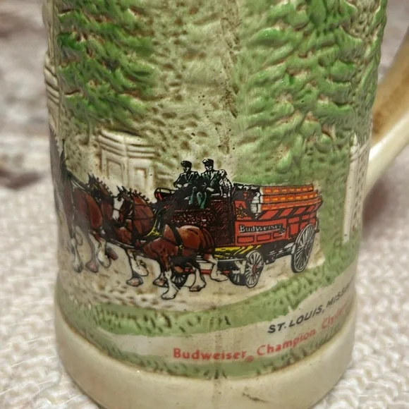 1976 Budweiser Champion Clydesdales Stein Ceramarte made in Brazil - Picture 10 of 11